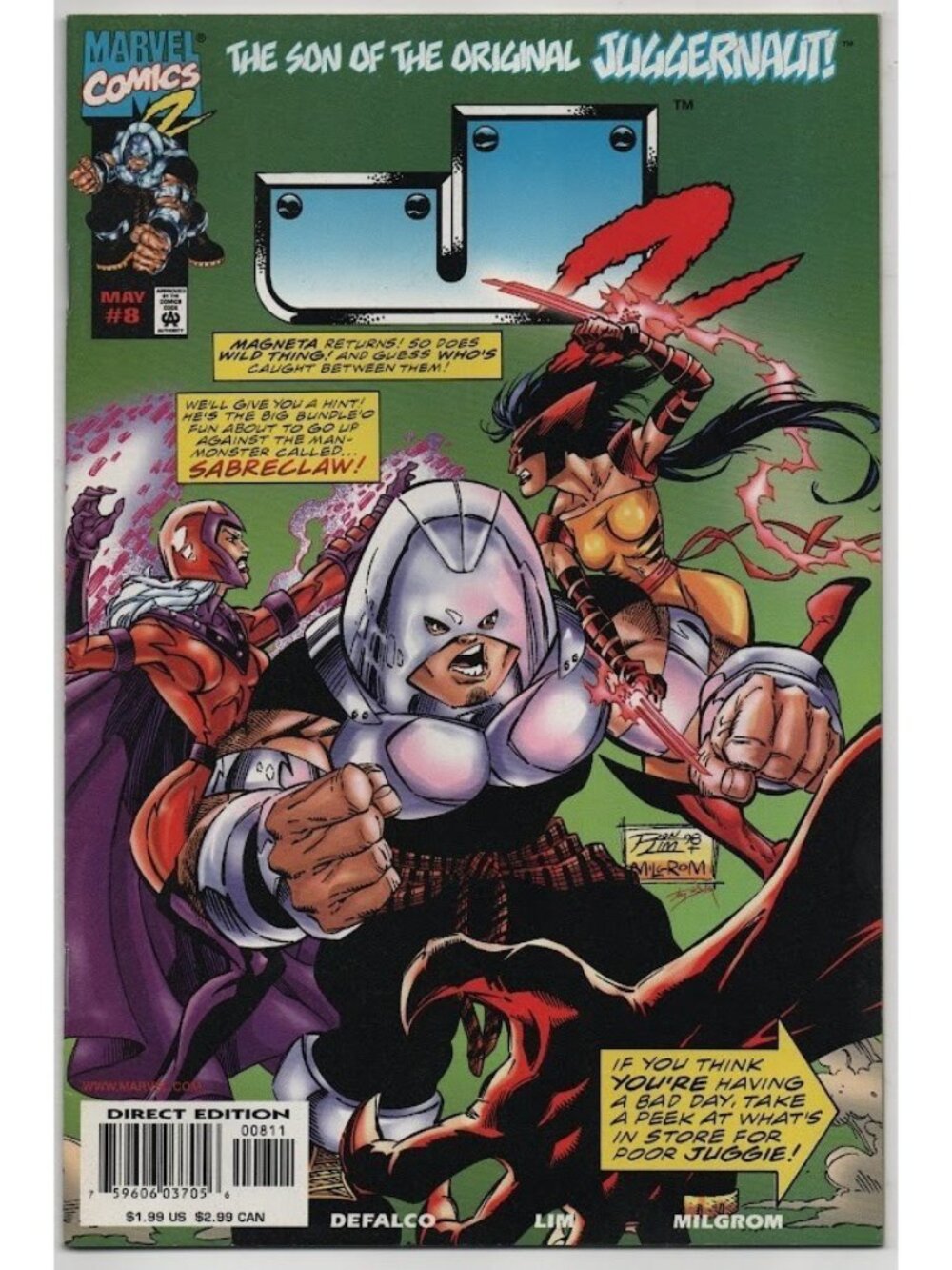 J2 8 Marvel Comics 1999 VF 8.0 Juggernaut Sabreclaw A-Next